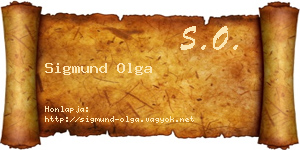 Sigmund Olga névjegykártya